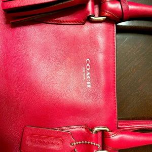Large red Coach shoulder bag